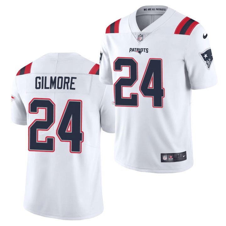 Men New England Patriots #24 Stephon Gilmore Nike White Vapor Limited NFL Jersey->new england patriots->NFL Jersey